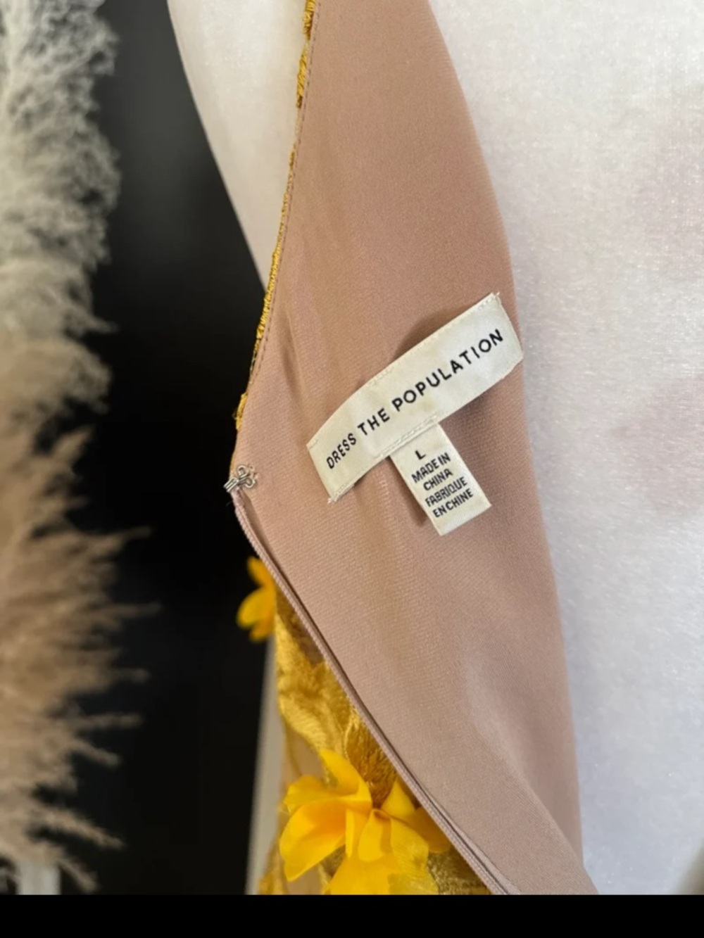 Dress the Population Yellow Floral Appliqué Maxi Dress - Picture 10 of 12